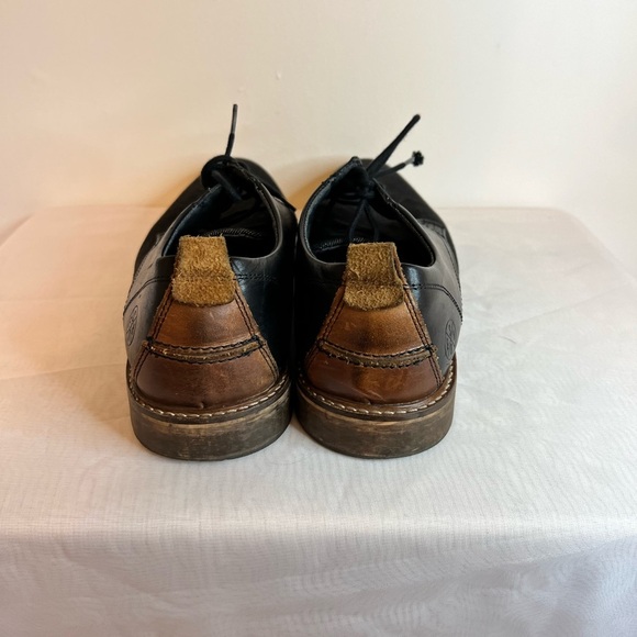 Bull Boxer Shoes Mens 12 Skyll Oxford Black Denim Leather Lace Up Handmade - Picture 3 of 5